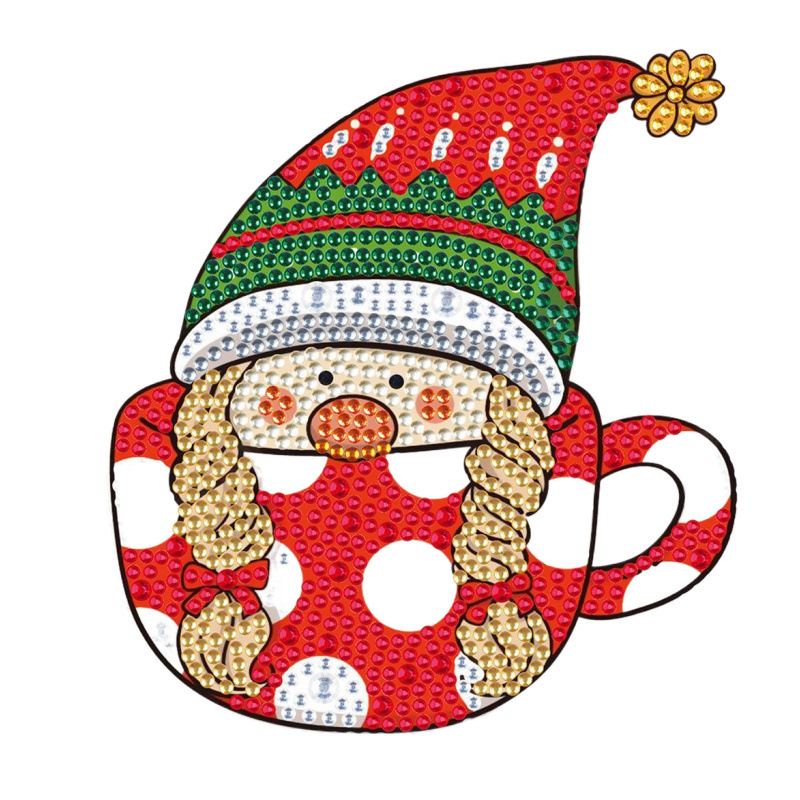 Diamante 5D dibujos animados transfronterizos para niños Papá Noel lindo muñeco de nieve DIY diamante pegatinas tamaño taladro