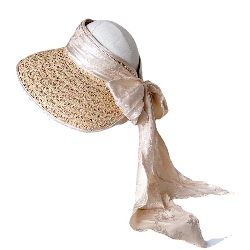 Hepburn Style Raffia Straw Hat For Women Elegant Summer Sun Hat_voghion.com