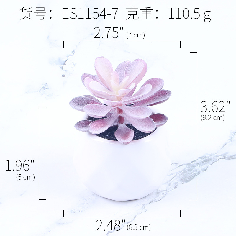 Maceta de cerámica para suculentas artificiales de oficina, mini suculenta rosa, taza de diamante, gran venta, entrega instantánea, irrompible, alta simulación.