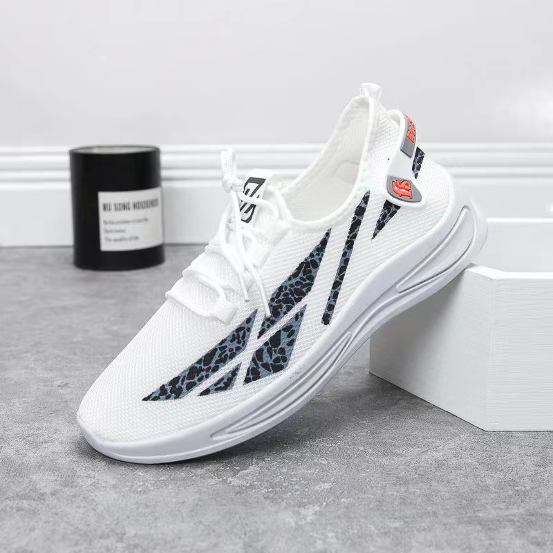 Cross-border One-piece Casual Men's Spring And Autumn New Lightweight Sports Shoes Mesh Running Shoes Single Shoes Comfortable And Breathable