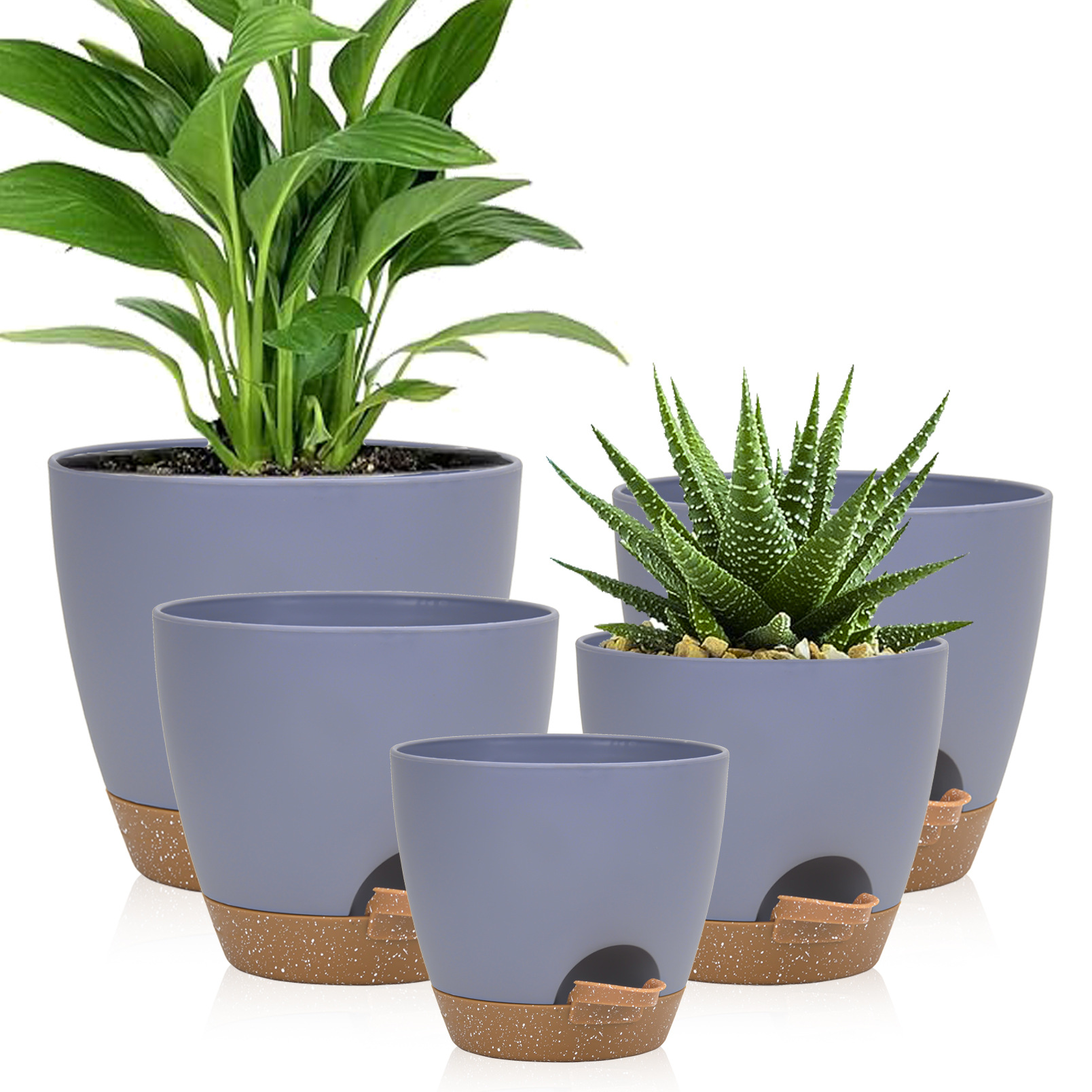 Fábrica directa de Amazon E-commerce lateral agregar agua perezosas autoabsorbente patio de plástico orquídea de colgar rosa verde