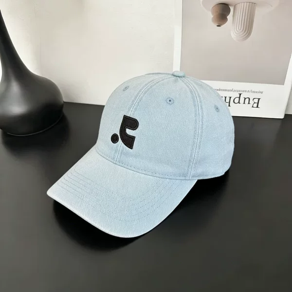 Reba-Style Denim Baseball Cap for Women with Large Head Circumference, Face-Slimming Effect, Washed Duckbill Cap for Men, Korean Version Outdoor Sun Hat
