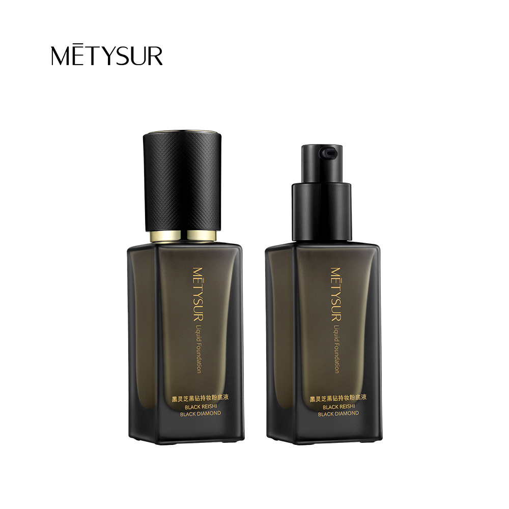 Ganoderma lucidum negro, líquido de base de maquillaje, niebla suave, hidratante, impermeable y resistente al sudor.