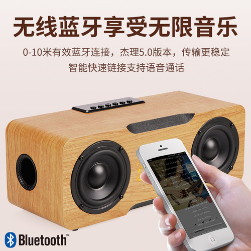M8C Wooden Bluetooth Speaker with USB and TF Card Support, Home Desk Speaker, Factory Direct Sales