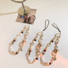 新款diy混搭珠珠鏈卡通小狗手機掛繩吊墜飾品ccd相機拍立得鑰匙扣