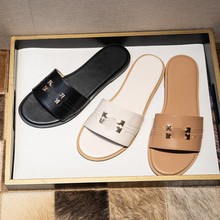 �W�����N���ٿ�һ��Ů��Ь�⴩TB Flat Sandals Slippers Afircan
