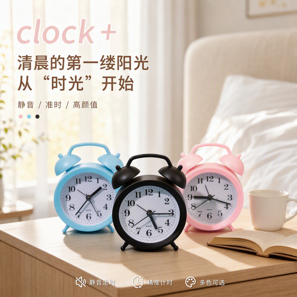 Alarm Clock for Living Room Bedside, Digital Plastic Alarm Clock for Children and Students, Small Desktop Alarm Clock, Digital Desktop Clock