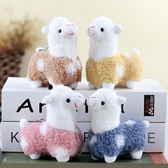 Cute and adorable cartoon sheep plush toy alpaca figure small size doll school bag ornament grabber doll