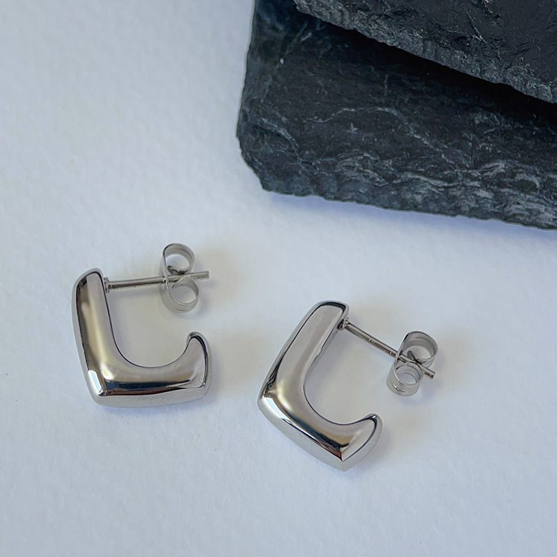 Irregular Pattern Women'S Gender 1 Pair Simple Style Irregular Plating Titanium Steel Ear Studs