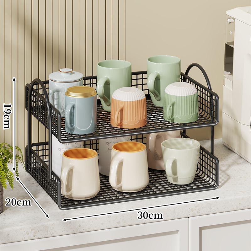Estante Escurridor de Tazas de Hierro, Multicapa, para Escritorio