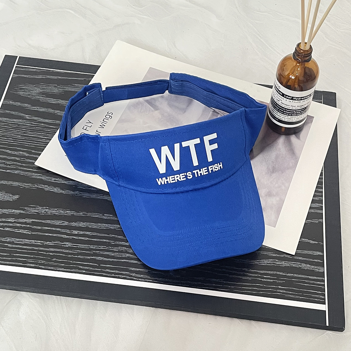 Unisex WTF printed letter empty top hat display face small UV protection sun hat casual everything for men and women_voghion.com