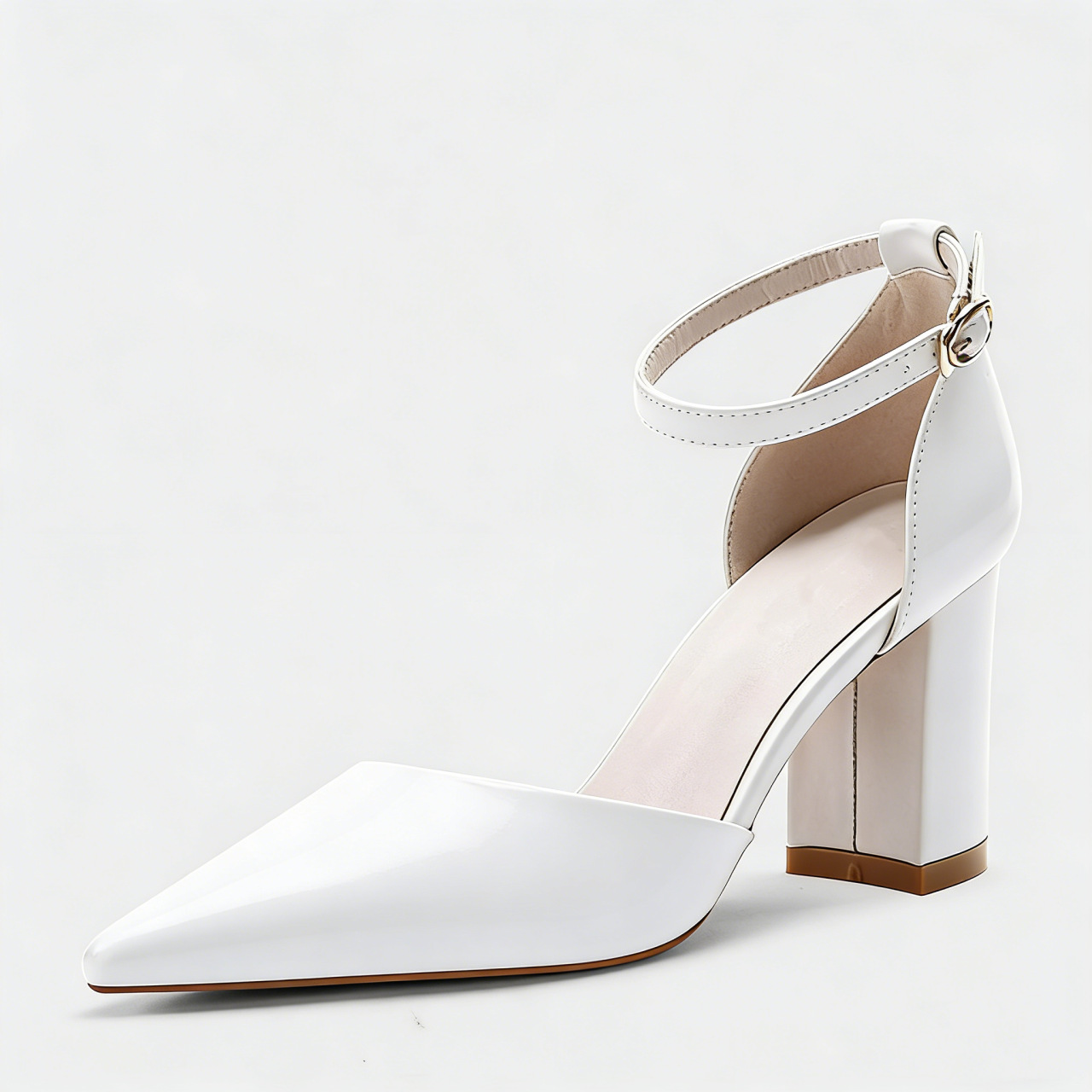 Zapatos de tacones altos puntiagudos, tacones gruesos de mujer, primavera y verano 2026, nuevos tacones medios con hebilla de estilo de hadas zapatos individuales