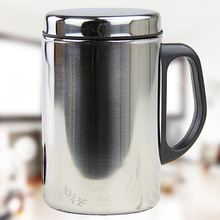 无磁不锈钢水杯 双层保温隔热杯  带磁无网杯 办公杯 四季礼品杯