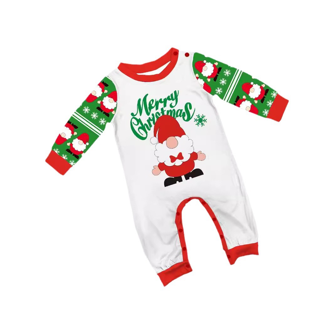 Božićna slova Djeda Mraza s pahuljicama Božićno obiteljsko odijelo s otiskom kućne odjeće za spavanje_voghion.com