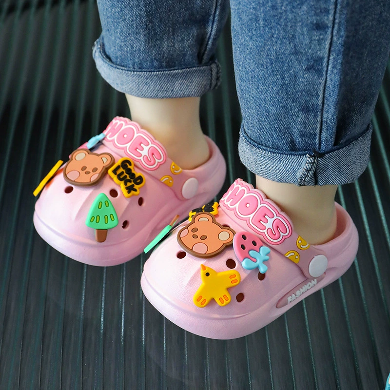 Детские тапочки летняя девочка детка крытая мягкая подошва нескользящая мультфильм милые сандалии сандалии для мальчиков