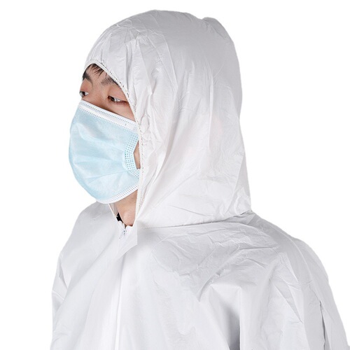SF Breathable Membrane Hooded Protective Suit Disposable Non-woven Waterproof Oil-Proof Work Uniform One-piece Hooded Isolation Suit