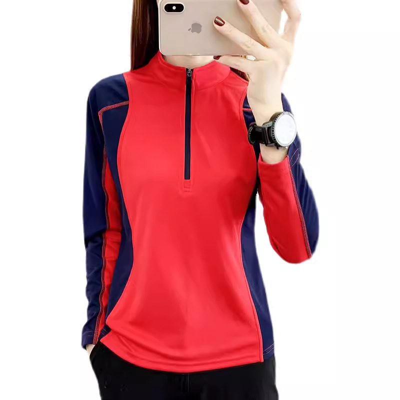 Women's Outdoor Quick-Drying Long-Sleeve T-Shirt Top, Sports Sweat-Absorbent Breathable Slim Fit Running Hiking Thin Quick-Drying Clothing