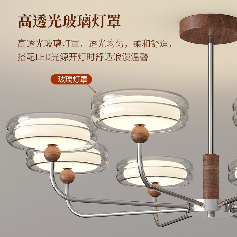 Araña de sala de estar medieval, lámpara de dormitorio de restaurante de estudio, atmósfera retro creativa americana, lámpara de color Maillard, lujo ligero