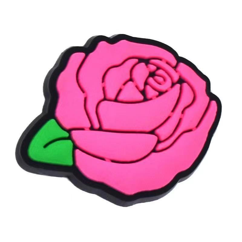 Nuevos dijes rosas para zuecos, clips desmontables para zapatos Crocs para niños y niñas, accesorios DIY para zapatos de jardín.