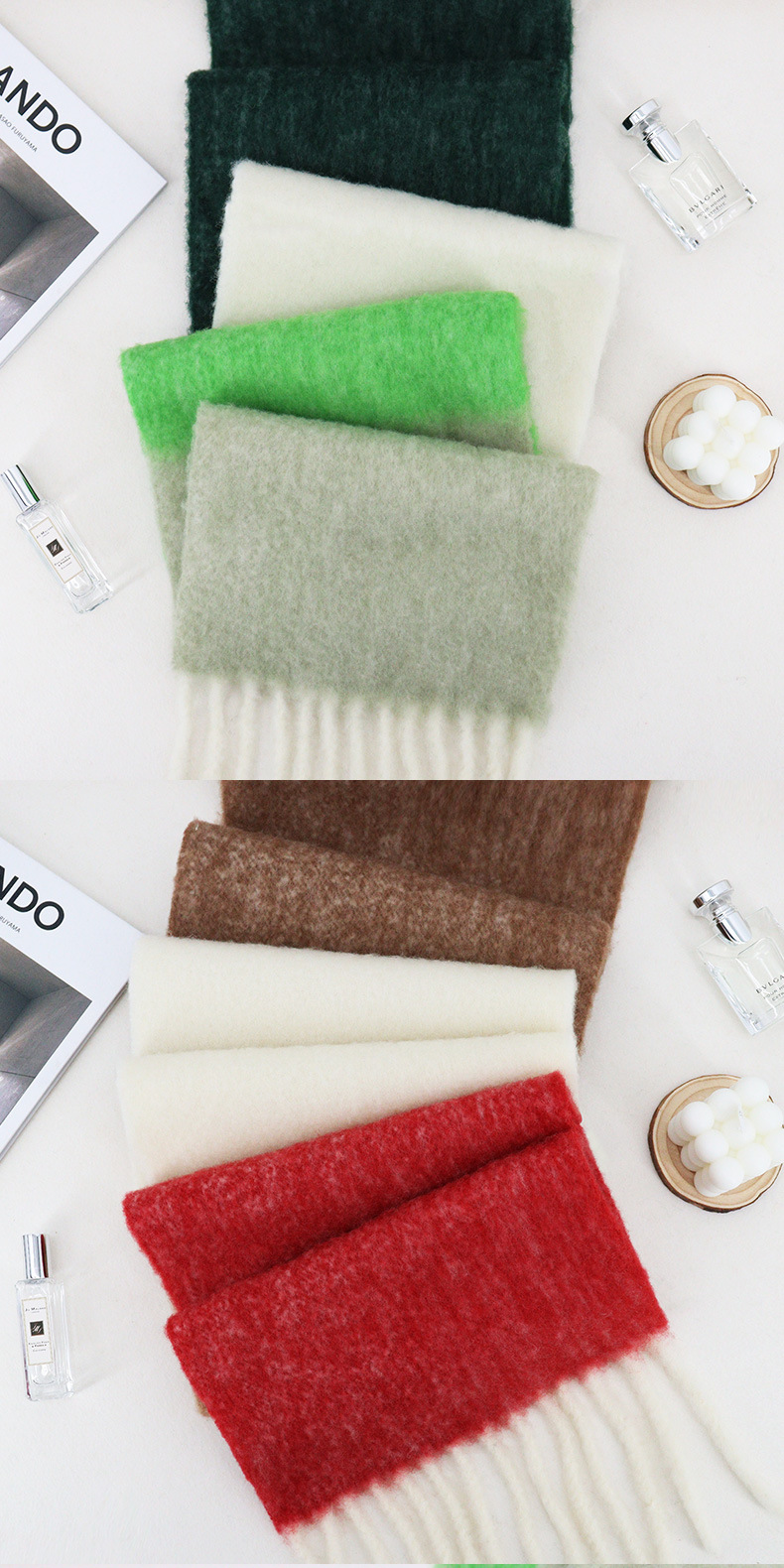 Sheep wool scarf thickened long women's simple men's autumn and winter high-end tassel shawl_voghion.com