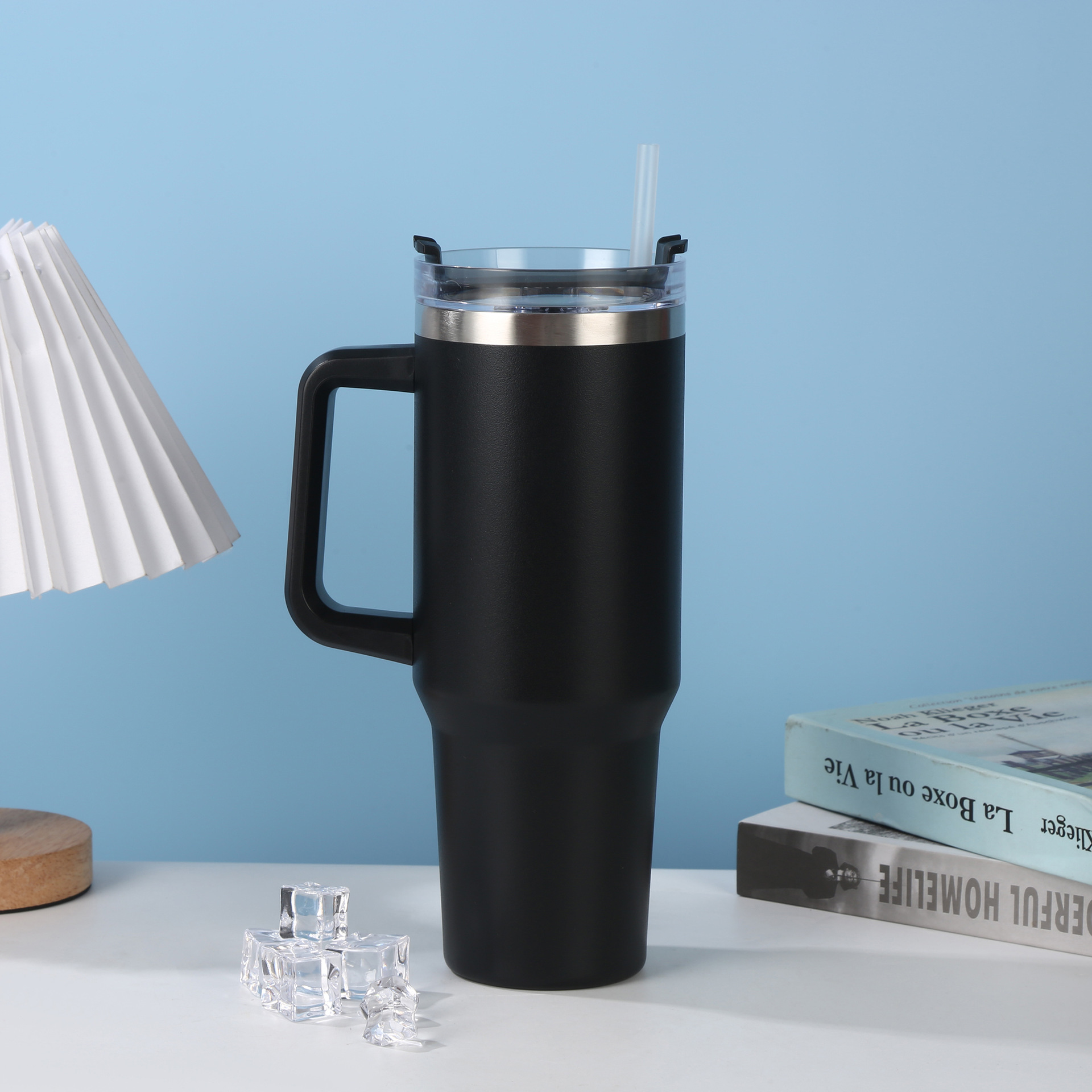 Cross-border 40oz taza de automóvil Big Mac Ice Ba taza 304 taza de acero inoxidable portable taza de paja de automóvil al por mayor