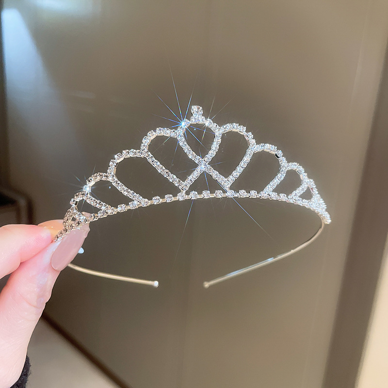 60g Weight Hair Band Hair Accessories Type Rhinestones Inlay Material 1 Piece Quantity Street Occasion Alloy Material Crown Pattern Women'S Gender Plating Design Lady Crown Alloy Plating Rhinestones Hair Band 1 Piece 2