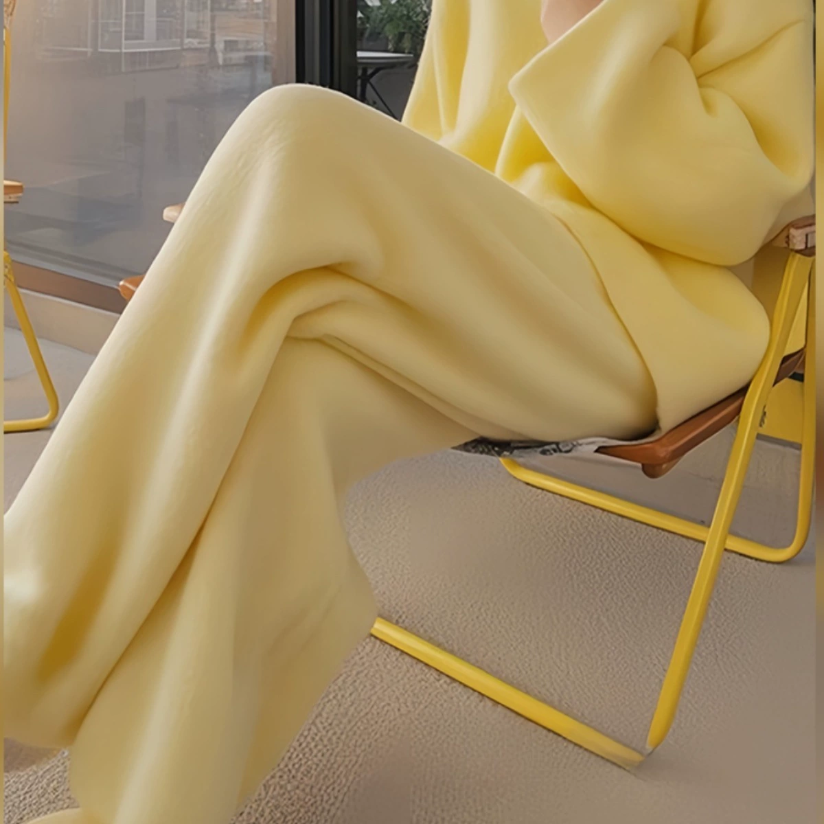 Желтый толстый свитер вязаный свитер женский 2025 новый осенний и зимний