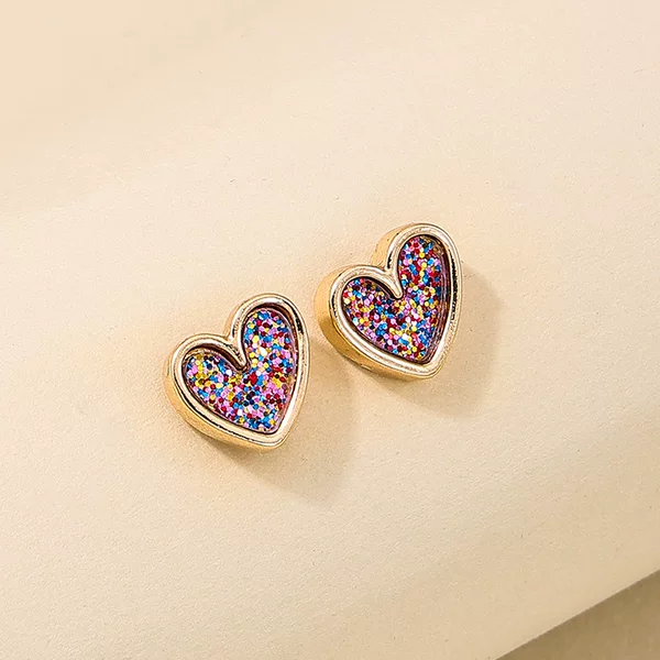 1 pair of elegant and cute sweet small and exquisite alloy earrings fashionable sweet and cool love ladies earrings for commuting all-match