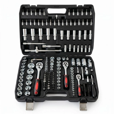 Complete Set of Auto Repair | Mühərrik tənzimləmə alətləri - 172pc-black-red-galvanized