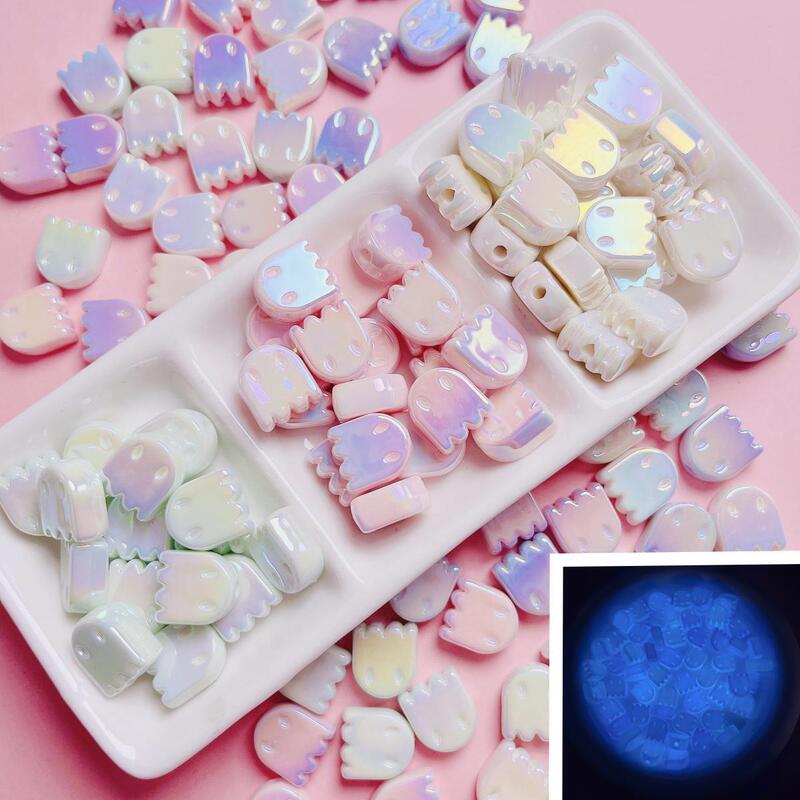 Luminous uv color-plated milk call small ghost acrylic straight hole beaded diy mobile phone chain key chain accessories material Luminous uv color-plated milk call small ghost acrylic straight hole beaded diy mobile phone chain key chain accessories material