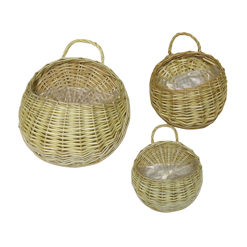 Cesta Colgante de Mimbre Tejida de Mimbre Hecho a Mano, Tejido para Pared y Jardín