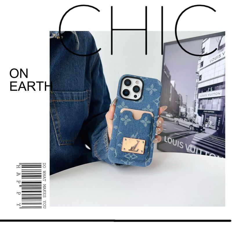 European and American Trendy Brand L Denim Fabric Suitable for iPhone 17 Pro Max Phone Case Apple 14 Card Holder Four-Pack European and American Trendy Brand L Denim Fabric Suitable for iPhone 17 Pro Max Phone Case Apple 14 Card Holder Four-Pack