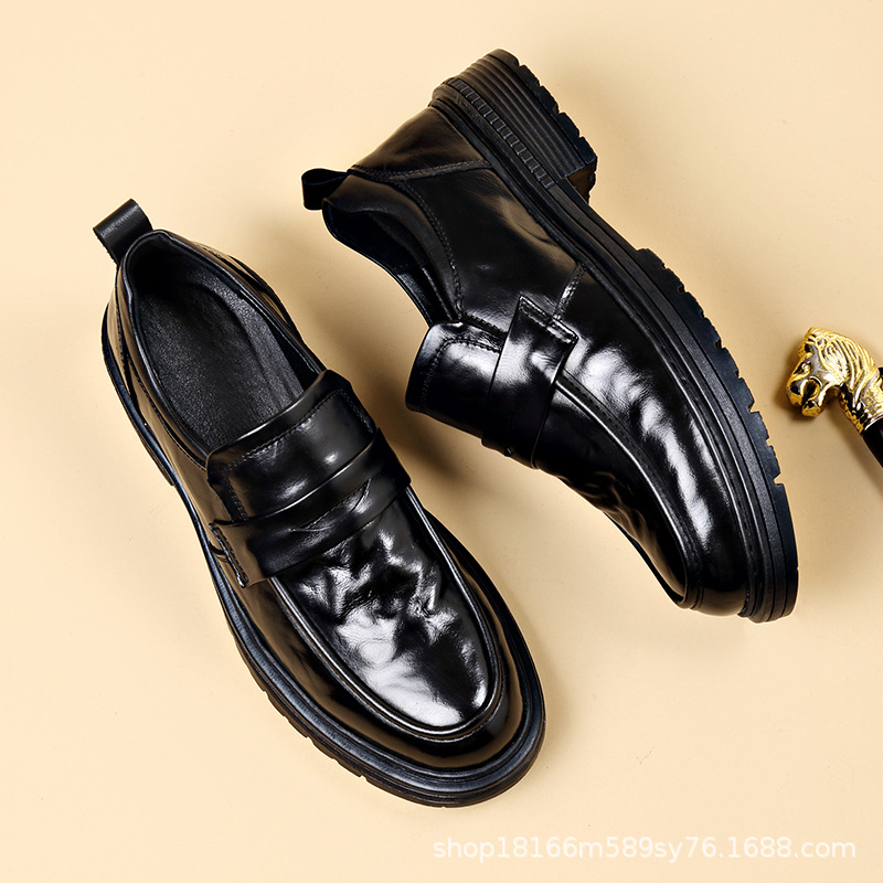 New Men's Business Leather Shoes, Genuine Leather Formal Wear, Genuine Casual First-Layer Cowhide, Breathable and Versatile Men's Shoes, Non-Slip and Wear-Resistant