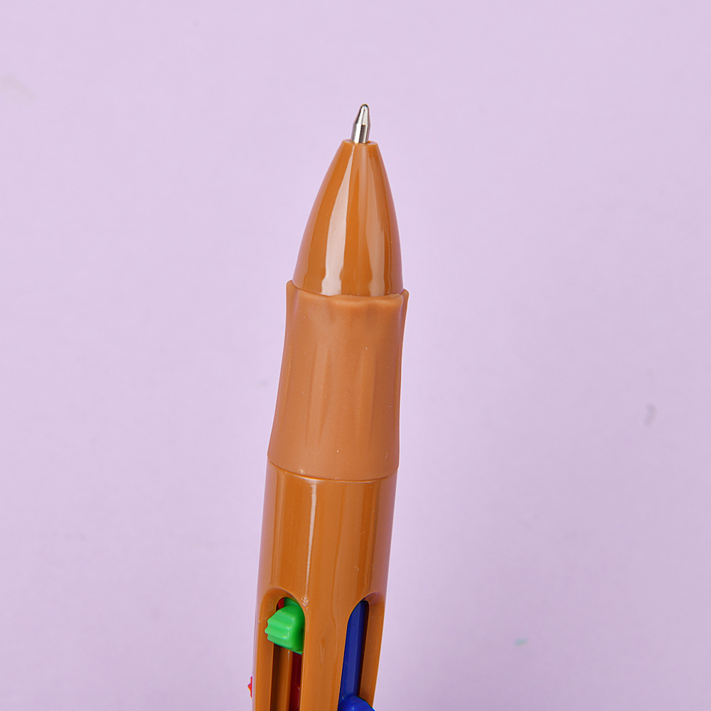 Bolígrafo multicolor de dibujos animados lindos bolígrafo de color creativo de presión multicolor bolígrafo multifuncional para estudiantes de primaria