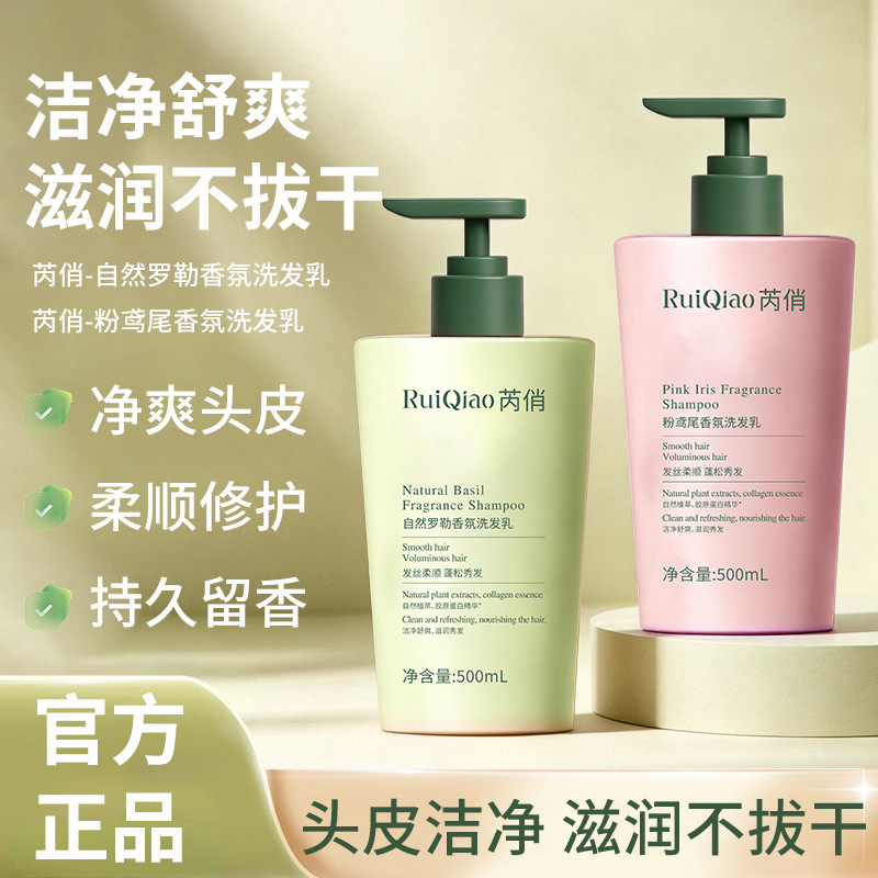 Shampoo natural de aroma de albahaca, control de aceite, champú esponjoso, limpio, suave, fabricante de champú perfumado duradero image 3