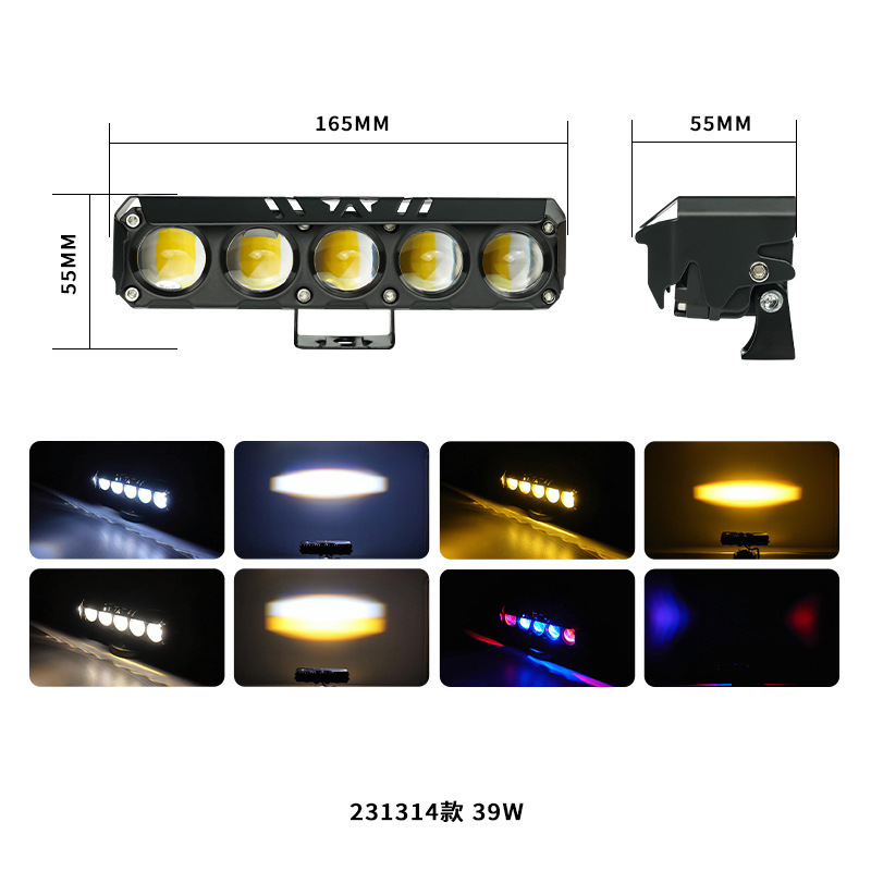 Nuevo transfronterizo de motocicleta faro de luz LED amarillo y blanco doble color alto y bajo faro al por mayor image 8