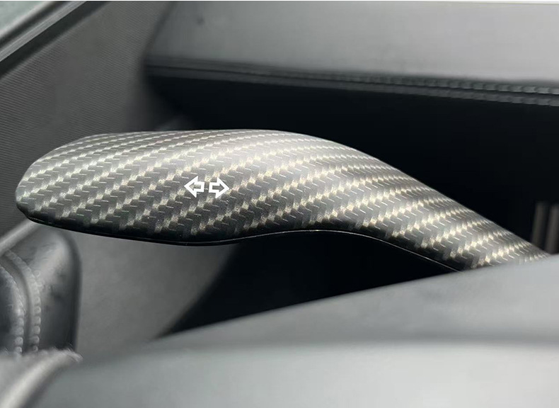 Suitable for the New Version of Tesla Modelyl Shift Lever Cover Interior Decoration Patch Accessories Carbon Fiber Gear Handle Cover