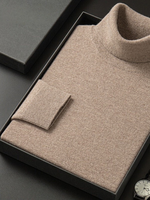 Turtleneck Knitwear for Men, Autumn and Winter Style Pullover Sweater, Versatile Casual Base Layer, Warm Knitwear for Men