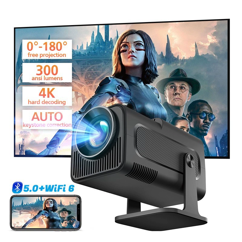 Проектор HY300 Pro, портативное декодирование 4K, Wi‑Fi6 и Bluetooth, 160 ANSI люмен