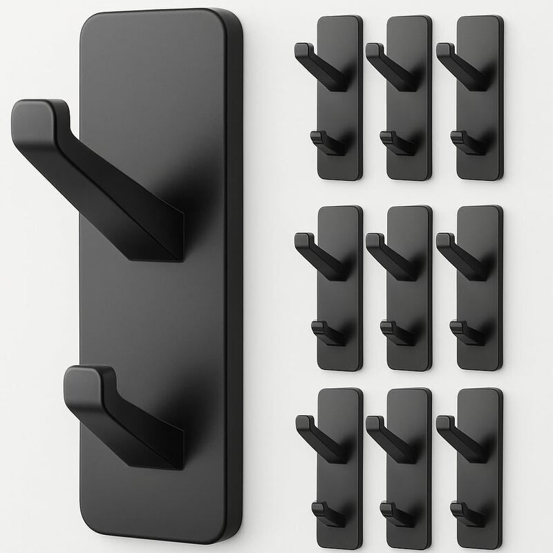 Matte Black Stainless Steel Hooks Self-Adhesive Coat Hooks for Hanging Heavy-Duty Stainless Steel Wall Hooks Matte Black Stainless Steel Hooks Self-Adhesive Coat Hooks for Hanging Heavy-Duty Stainless Steel Wall Hooks
