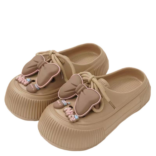 Women's Shoes 2025 Summer Fashion Slippers Home Non-slip Squishy Feel Open-toe Soft Sole Two-in-one Hole Shoes