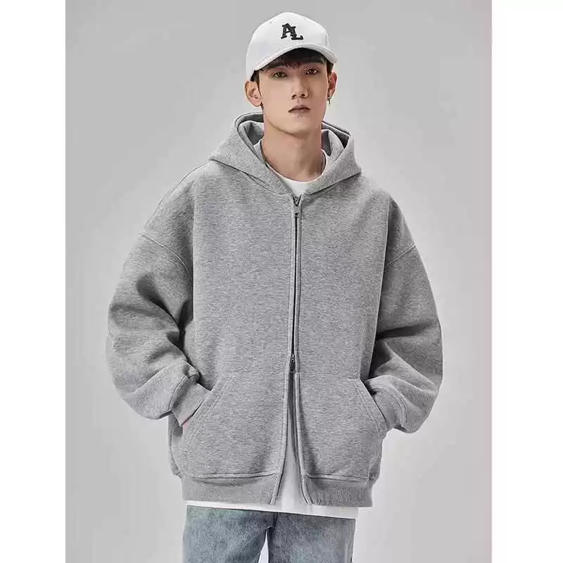 Весна и осень ретро серый свитер с капюшоном