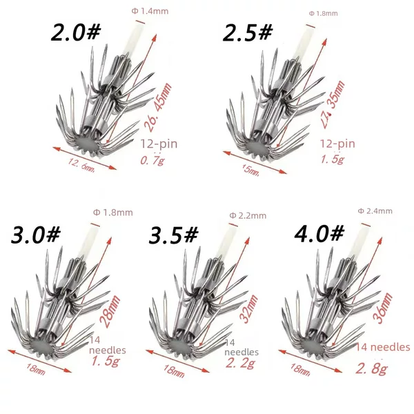 Supply 28mm stainless steel squid hook 6 claw multi Claw hook wooden shrimp accessories umbrella hook eight claw squid hook wholesale