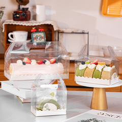 Direct Manufacturer Cake Roll Packaging Box, Japanese Swiss Roll Long Strip Packaging Box Transparent Tote Box Pte Box