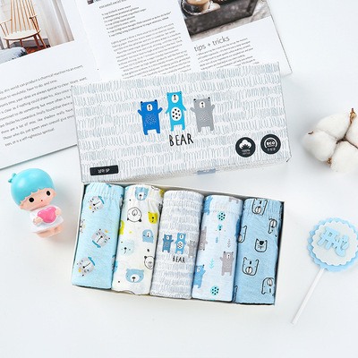 新款儿童棉内裤中大男童三角裤卡通盒装宝宝面包短裤厂家一件代发|ms