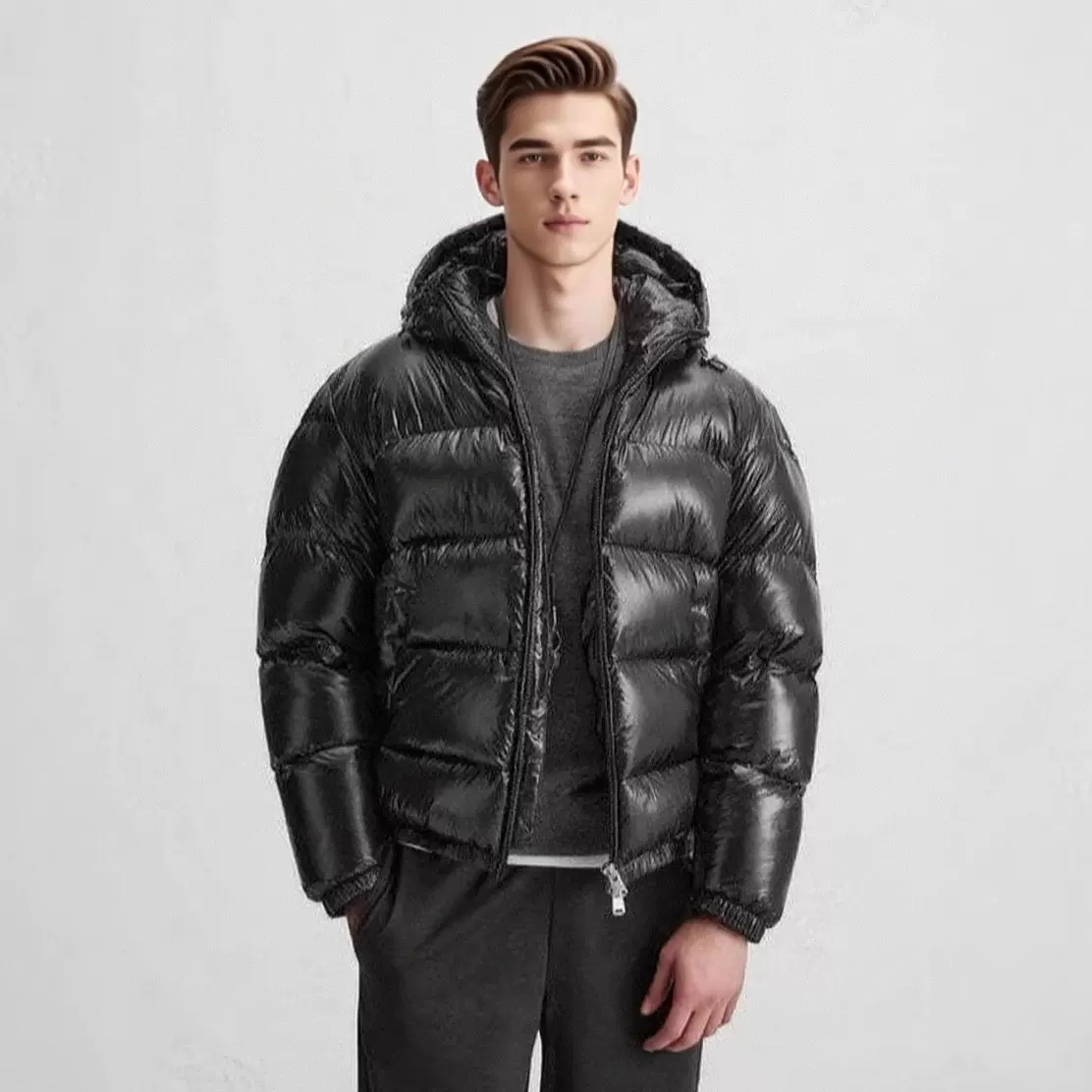 现货欧美跨境秋冬新款连帽棉服休闲夹棉夹克保暖外套亚马逊男装