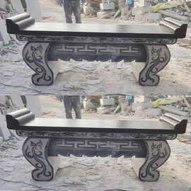 石雕祭祀桌图片大全 祖坟石头香炉加工厂 坟墓石材香案报价