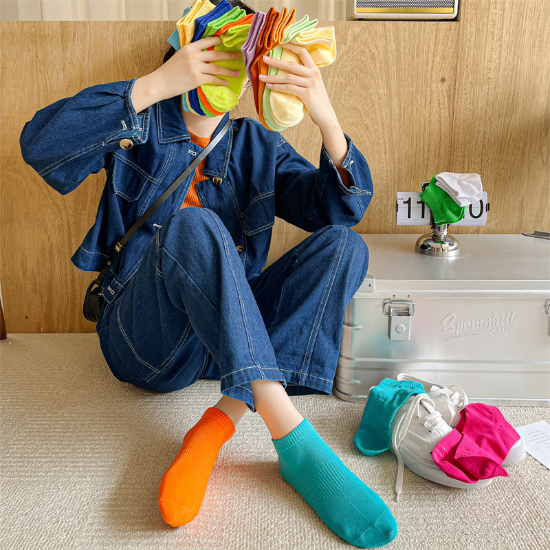 Dopamine Boat Socks Women's Modern Dance Socks Spring and Summer Thin Dance Socks Candy Color Color Non-slip Socks with Board Shoes