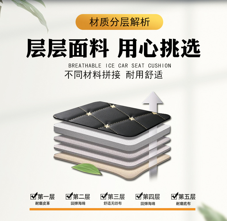New Amazon Crown Full Leather All-Season Comfortable Breathable Wear-Resistant Cushion Car Seat Cushion Cover Foreign Trade Wholesale