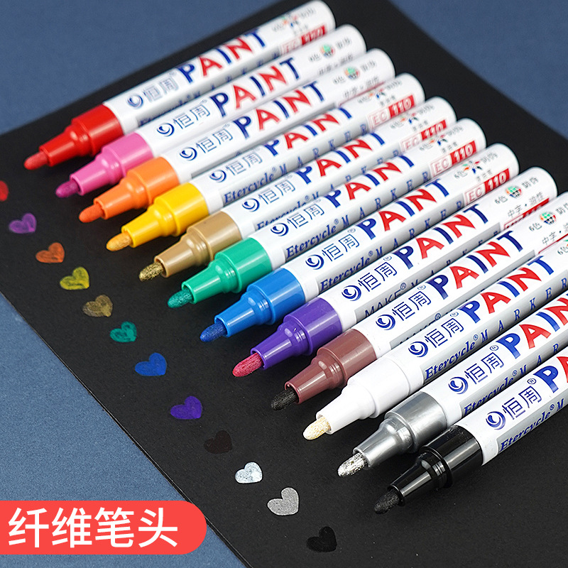 Bolígrafo para tableta de piedra, bolígrafo de pintura de metal, resistente al agua, de secado rápido, para neumáticos, bolígrafo de retoque industrial aceitoso, bolígrafo blanco no borrable que no se decolora